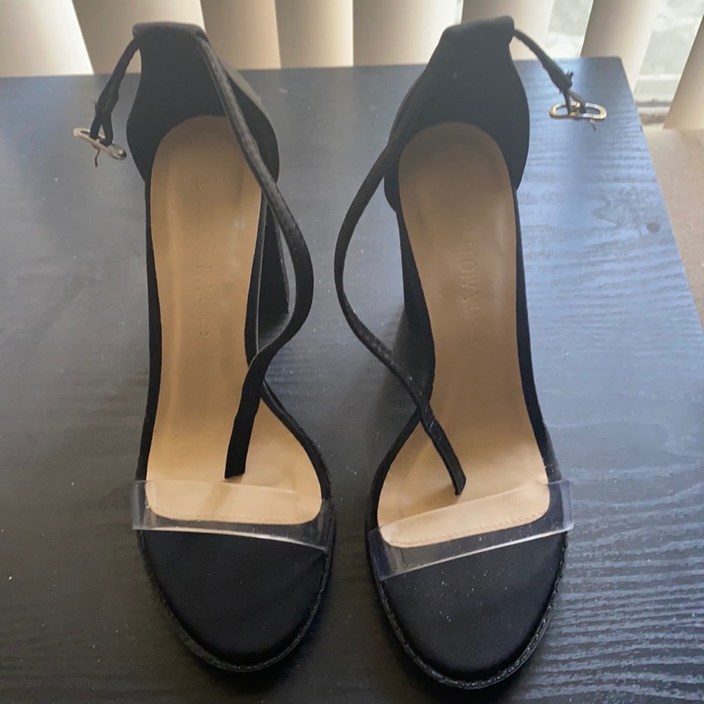 Black heels with pvc strap size 7 1/2